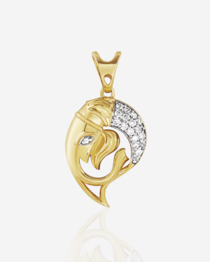 Gold-Plated Lord Ganesh Pendant with CZ Stones