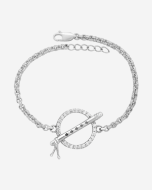 Silver Krishna Flute Bracelet