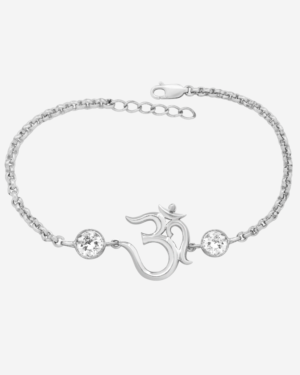 Silver Om Trishul Bracelet