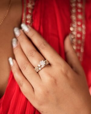 Radiant Halo Dual-Band Diamond Ring